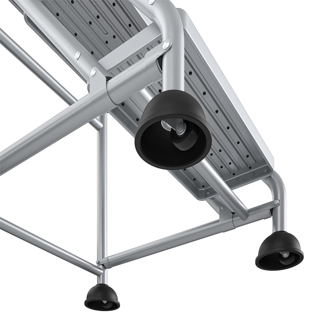 3 Step Ladder with Suction Cup Stabilizers -  Grey/Grey/Blue