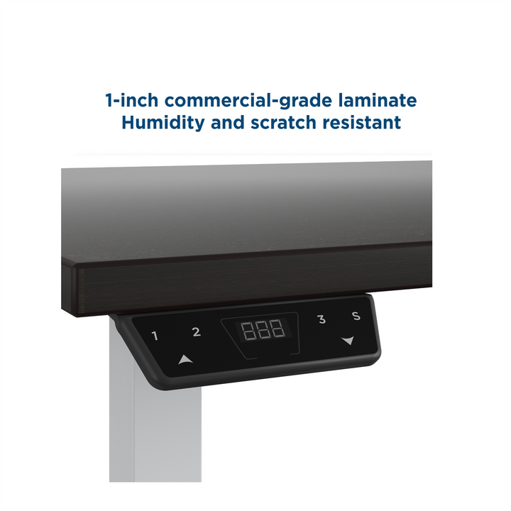 Sit or stand 48" workspace with LED interface -  Espresso - 4’ Straight
