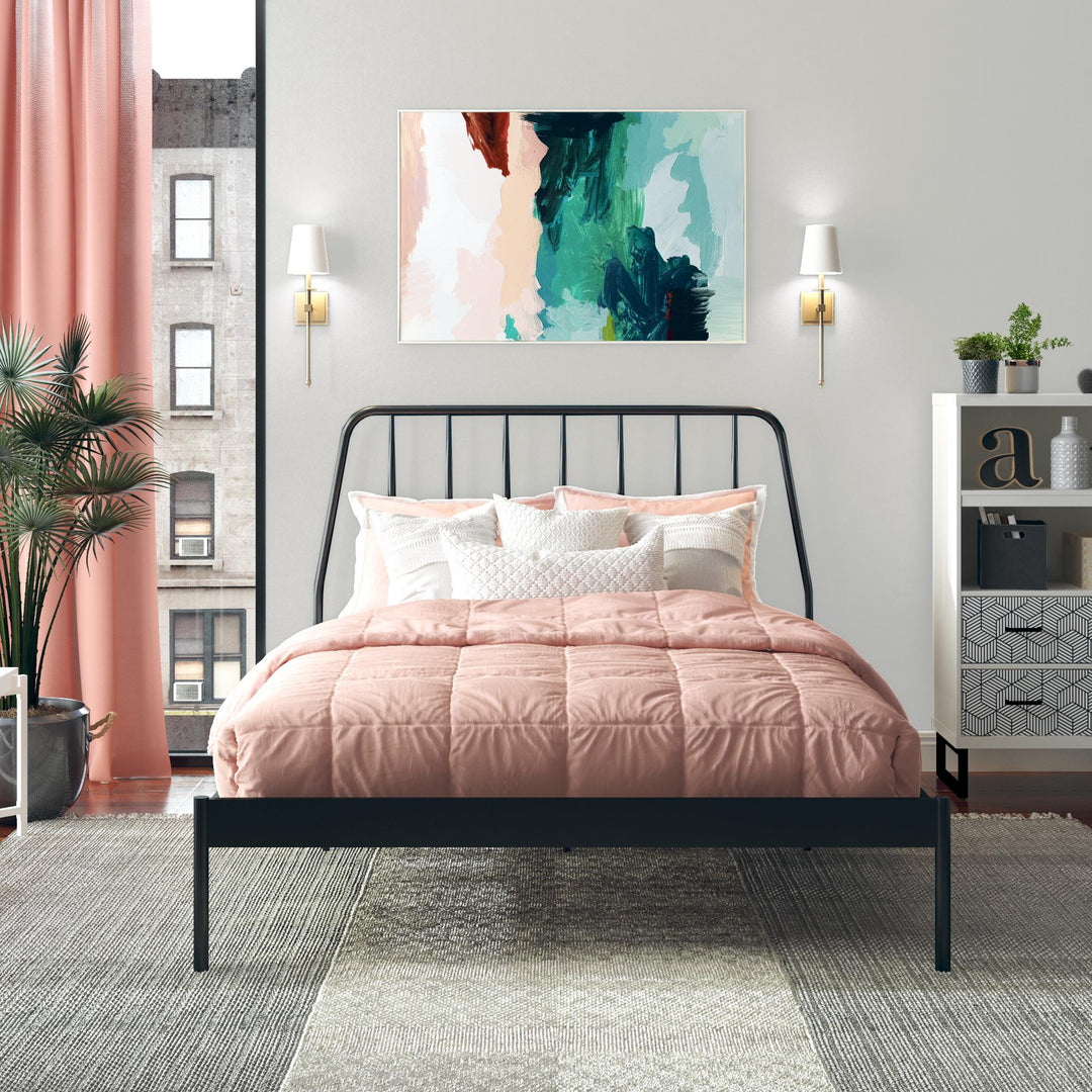 Anastasia Metal Bed - Black - Queen