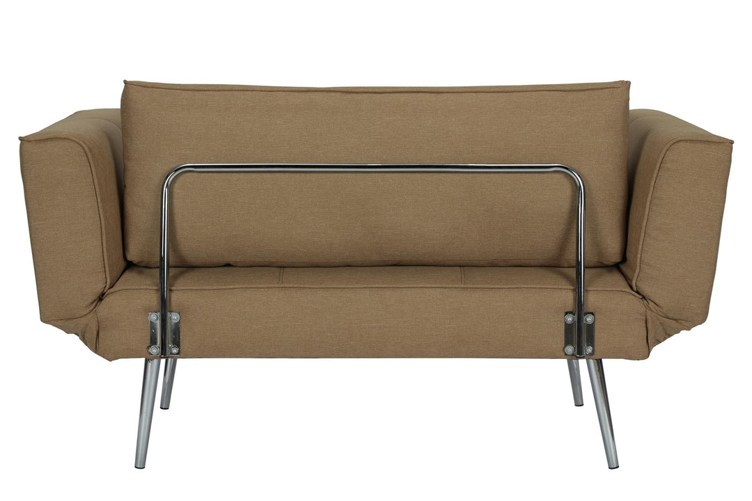 Euro Futon with Magazine Storage with Multiple Seating Positions - Tan Linen
