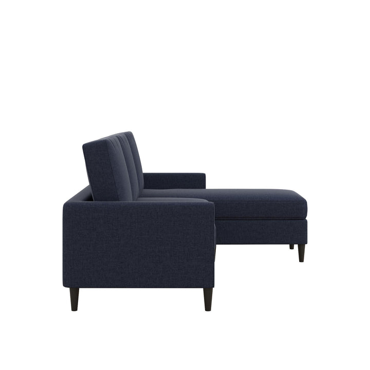 Kaci Linen Upholstered Reversible Sectional - Blue