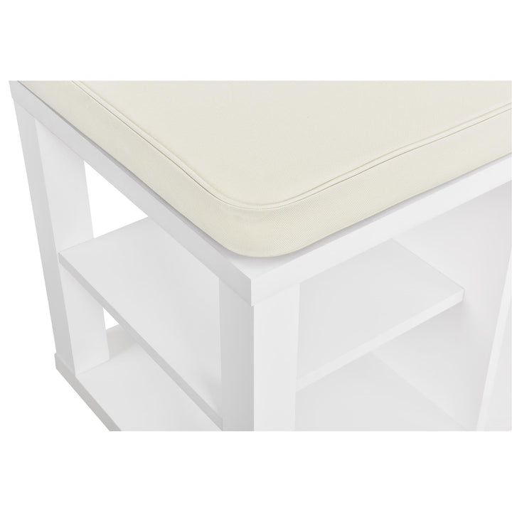 Best foam cushioned storage bench online -  White