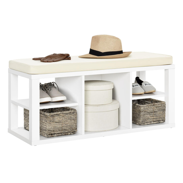 Parsons Multipurpose Storage Bench with Foam Cushion  -  White