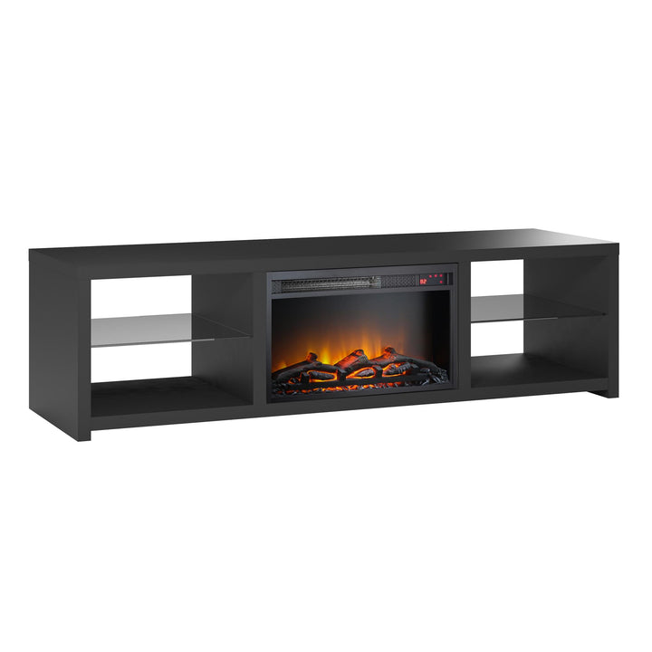 Electric Fireplace Harrison TV Stand for 70 Inch TV -  Black