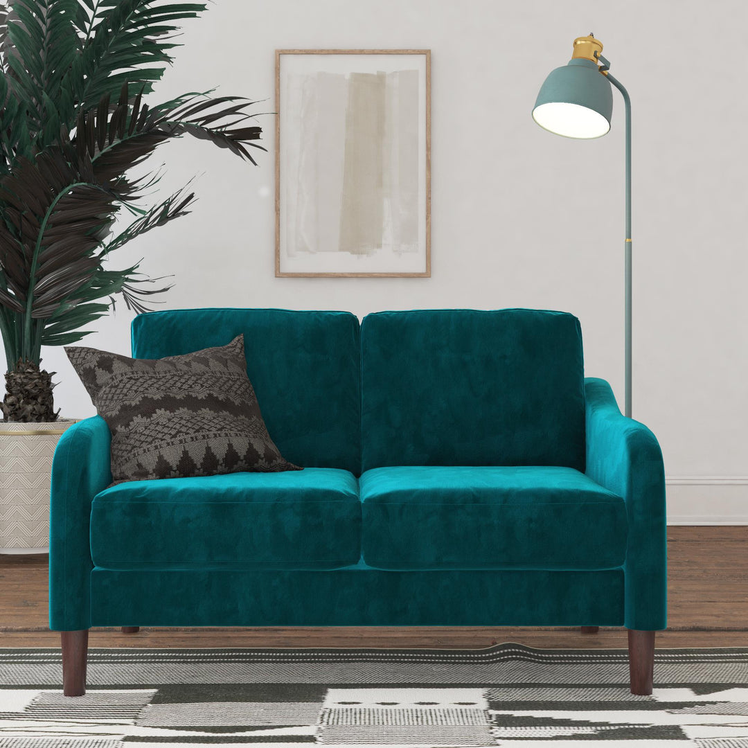Marbella Velvet Upholstered 2-Seater Loveseat Sofa - Green