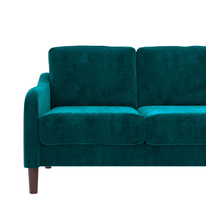 Marbella Velvet Upholstered 3-Seater Sofa - Green