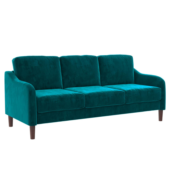 Marbella Velvet Upholstered 3-Seater Sofa - Green