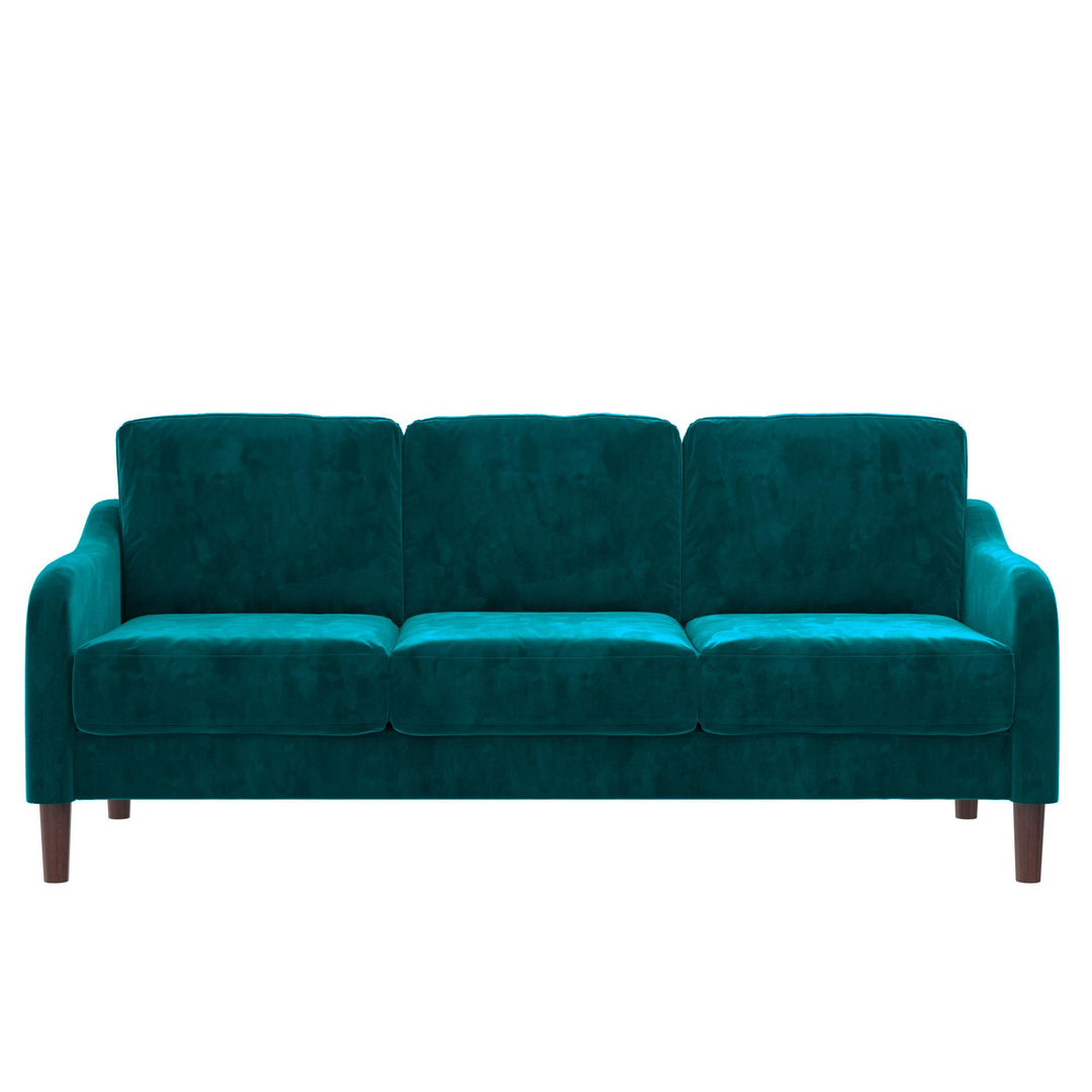 Marbella Velvet Upholstered 3-Seater Sofa - Green