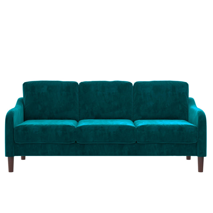 Marbella Velvet Upholstered 3-Seater Sofa - Green