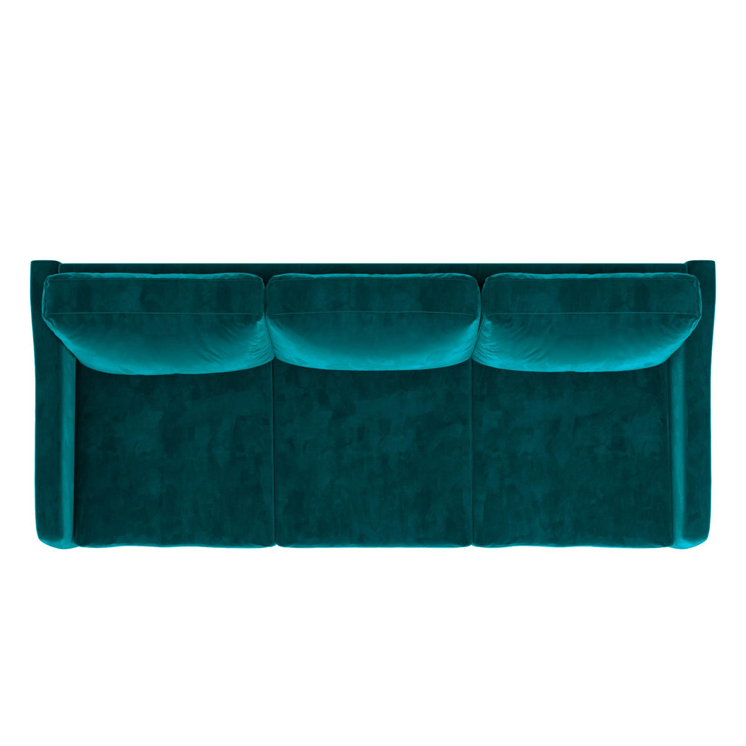 Marbella Velvet Upholstered 3-Seater Sofa - Green
