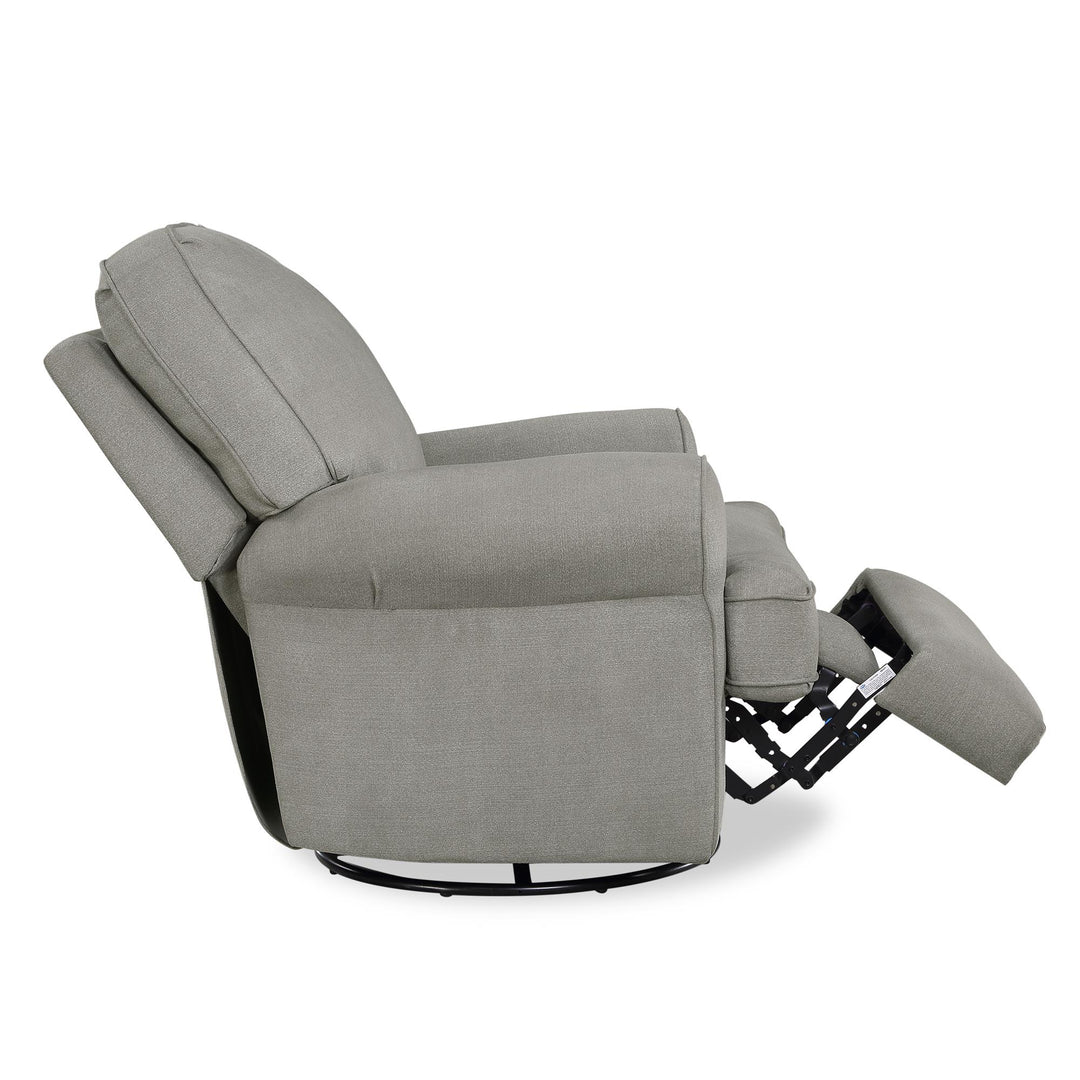 Comfortable Swivel Glider with Roll Arms -  Gray