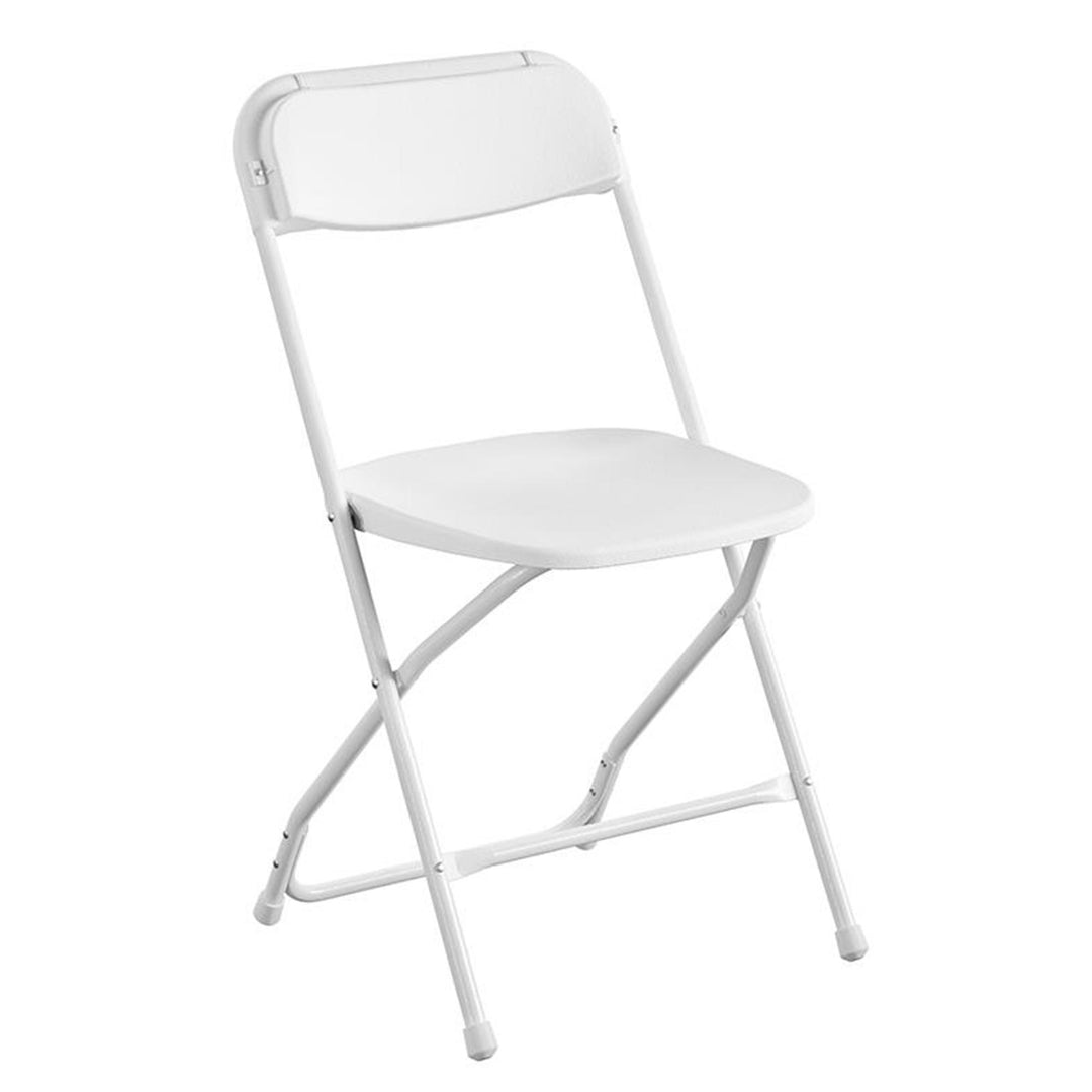 8-Pack Indoor/Outdoor Folding Plastic Chair -  White 