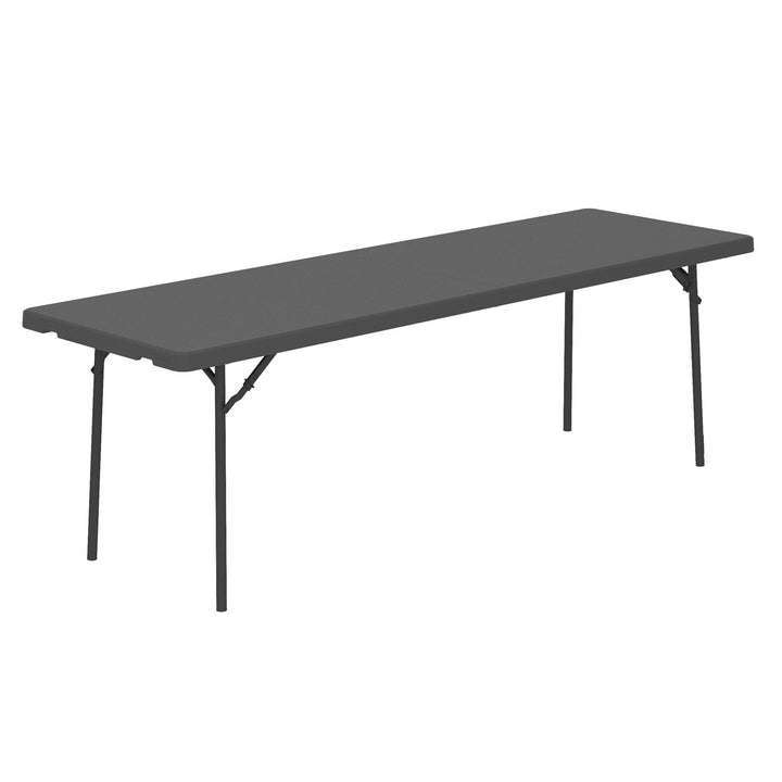 8 foot Commercial Blow Mold Folding Table - Gray - 1-Pack
