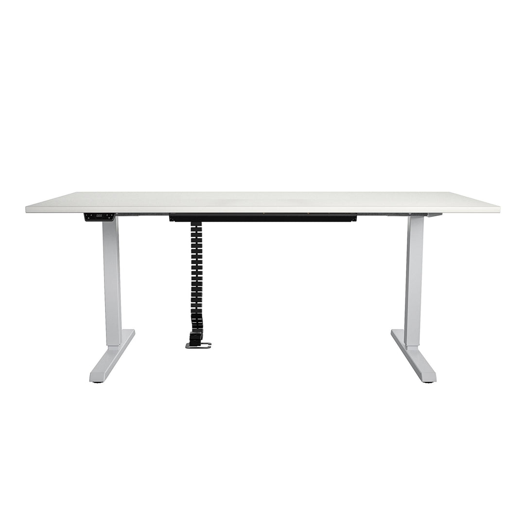 Professional Sit and Stand Adjustable Height Pro-Desk with Pull-Out Drawer - White - 5’ Straight