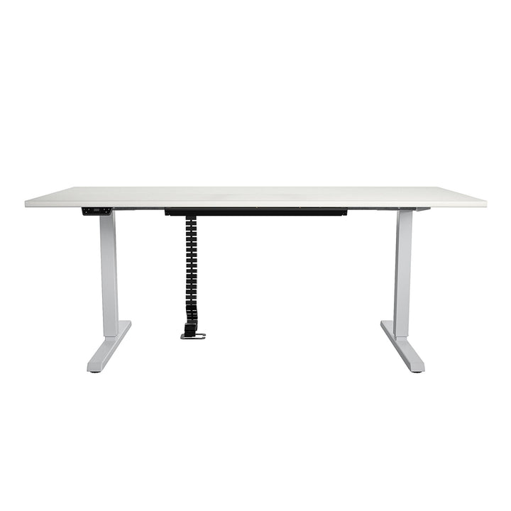 Professional Sit and Stand Adjustable Height Pro-Desk with Pull-Out Drawer - White - 5’ Straight