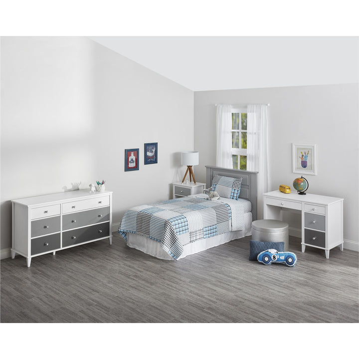 Monarch Hill Poppy Kids Desk with 2 Sets of Knobs - Gray