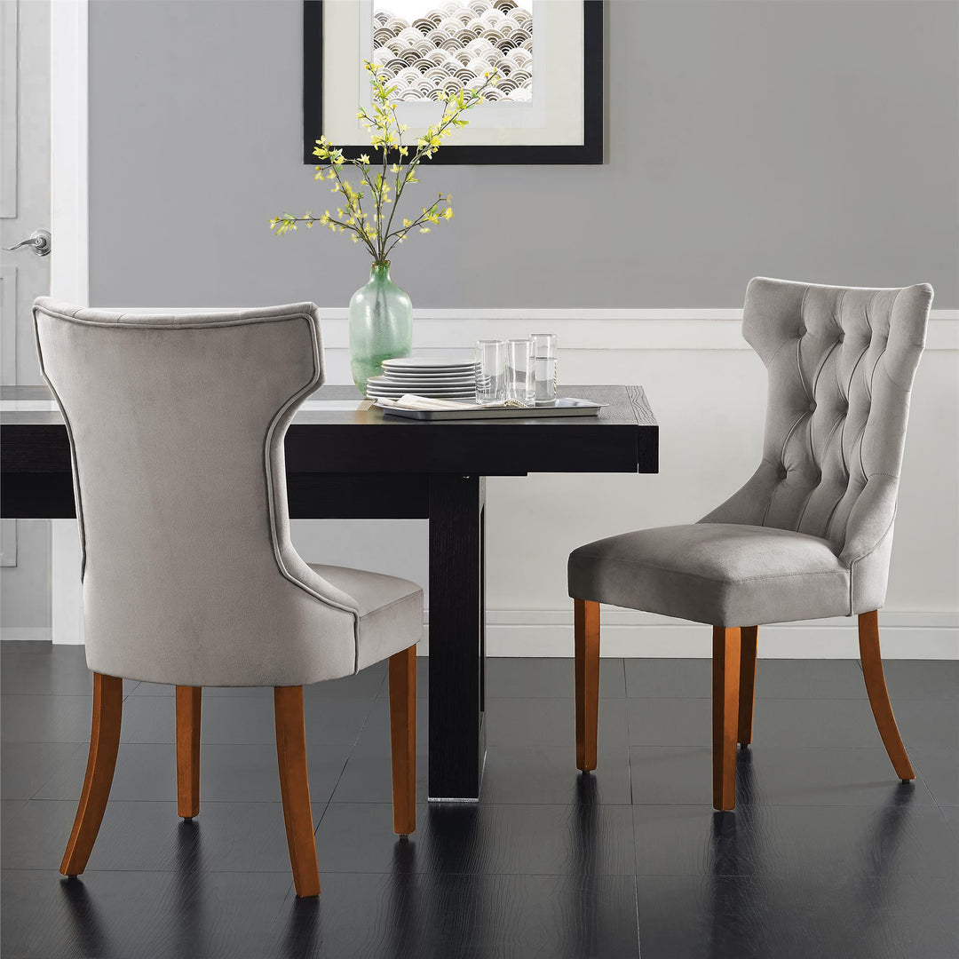Clairborne Tufted Hourglass Dining Chair Set -  Taupe 