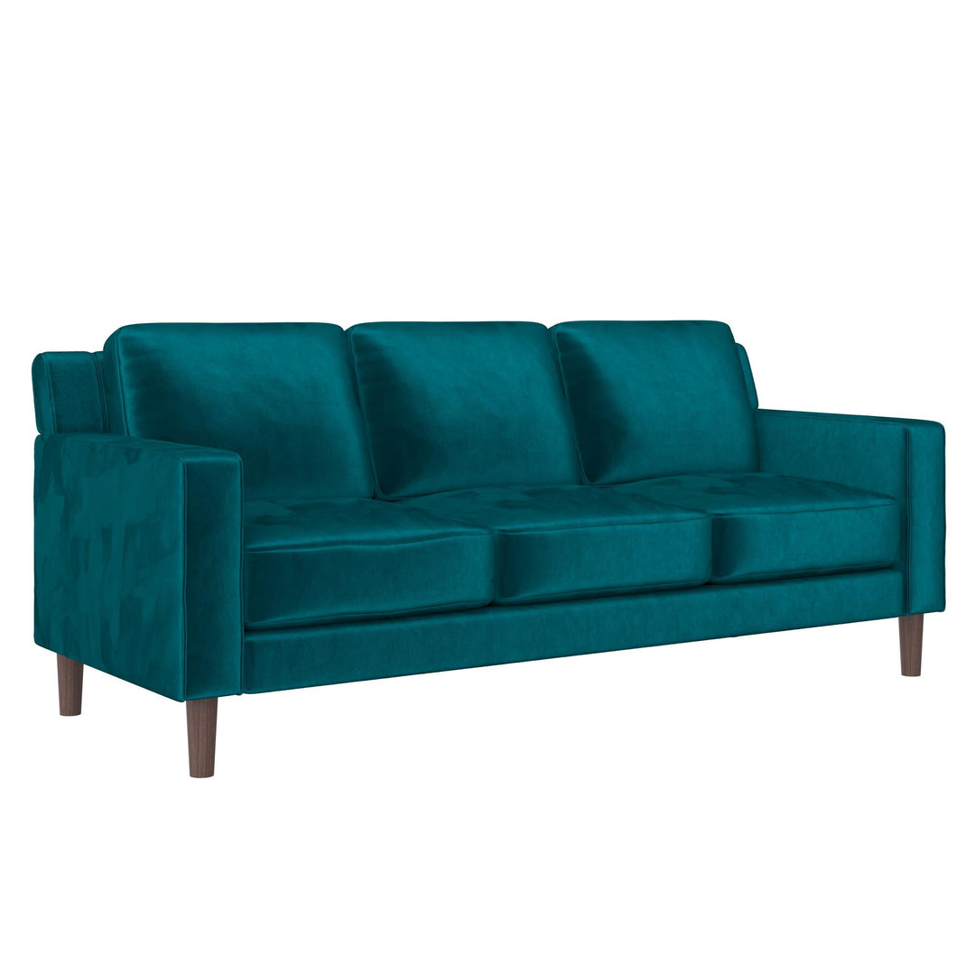 Brynn Upholstered Sofa with Wood Legs -  Green