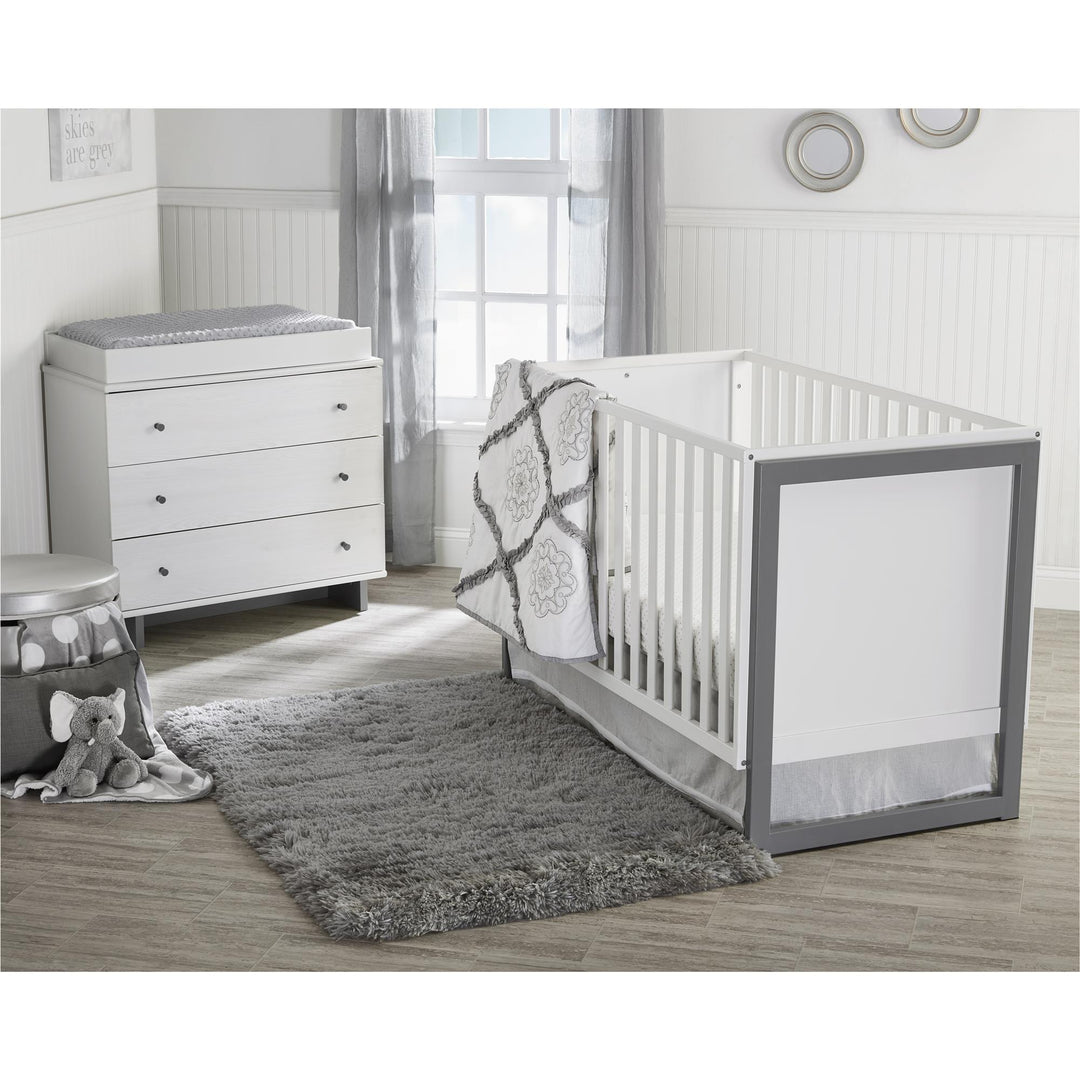 Nursery dresser with changing table topper -  White