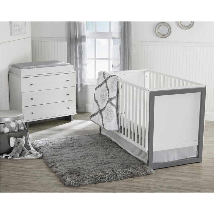 Nursery dresser with changing table topper -  White