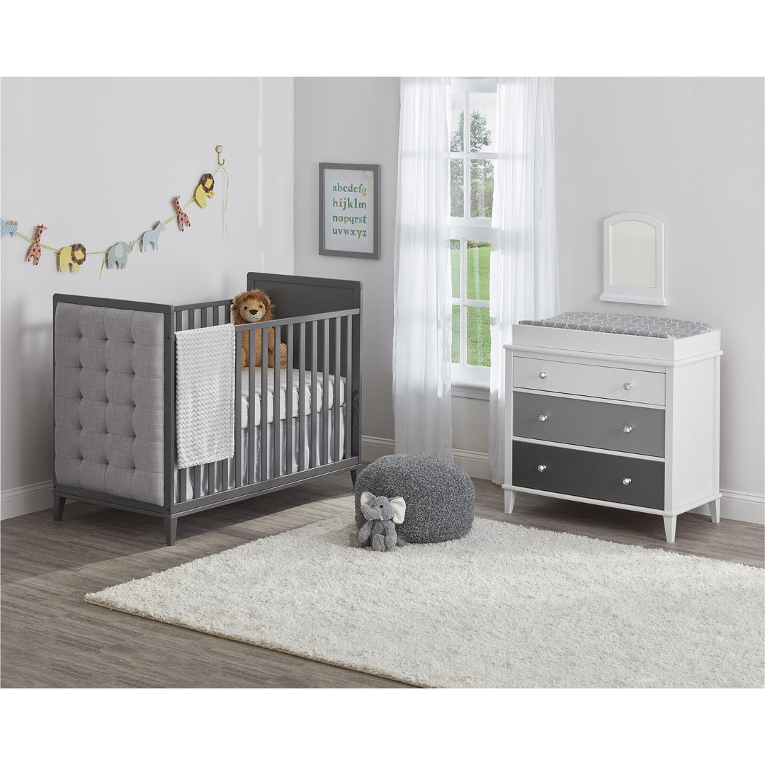 Stylish nursery dresser with changing table -  White