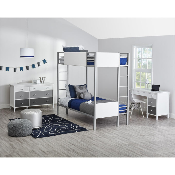 Monarch Hill Poppy Kids Desk with 2 Sets of Knobs - Gray