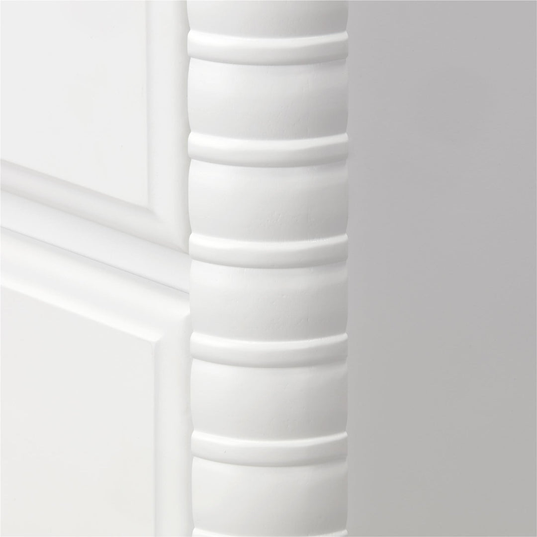 Modern 3 Drawer Dresser Wood Feet -  White