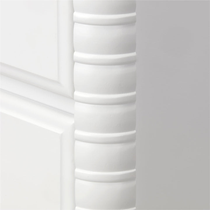 Modern 3 Drawer Dresser Wood Feet -  White