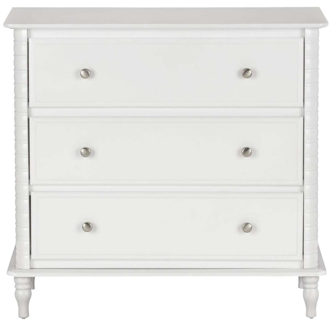 Rowan Valley Linden 3 Drawer Dresser with Wood Feet  -  White