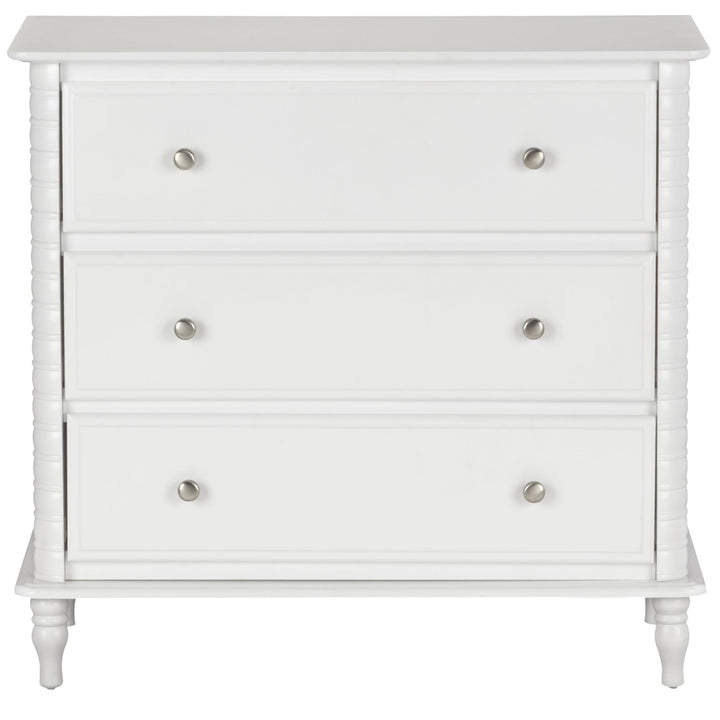 Rowan Valley Linden 3 Drawer Dresser with Wood Feet  -  White