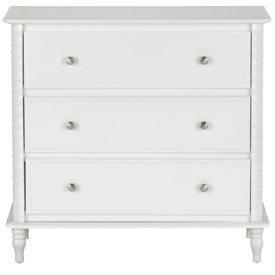 Rowan Valley Linden 3 Drawer Dresser with Wood Feet  -  White