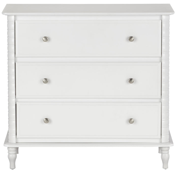 Rowan Valley Linden 3 Drawer Dresser with Wood Feet  -  White