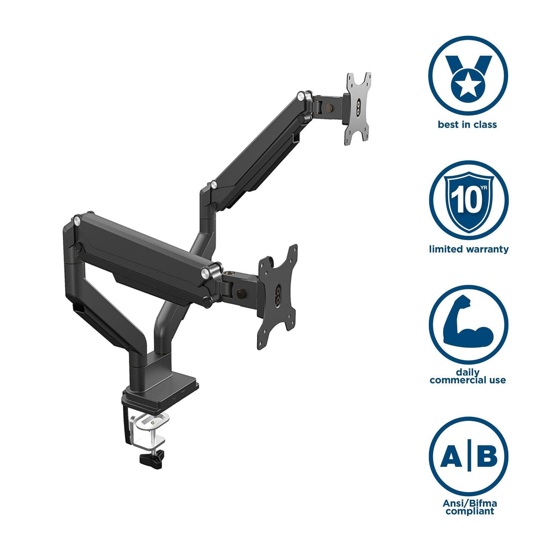 Dual monitor adjustable arm -  Black 