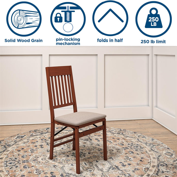 Durable fabric padded seat chairs -  Walnut 