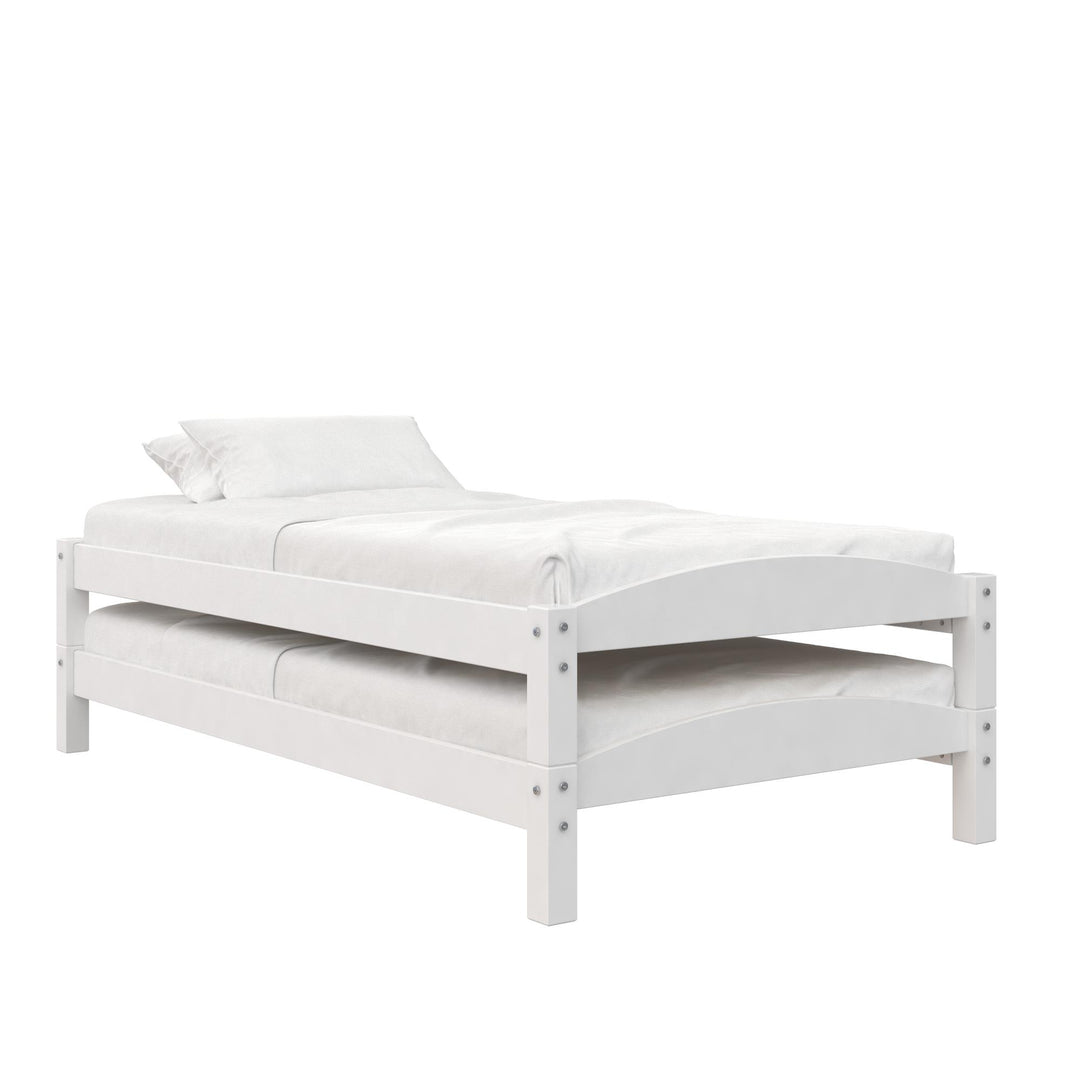 stackable platform bed - White