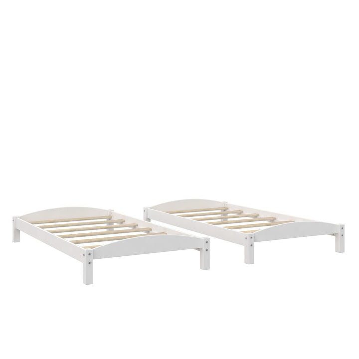 stackable twin beds for adults - White