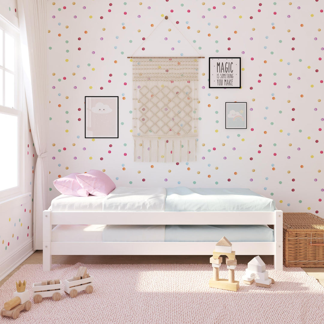 stackable twin bed frame - White
