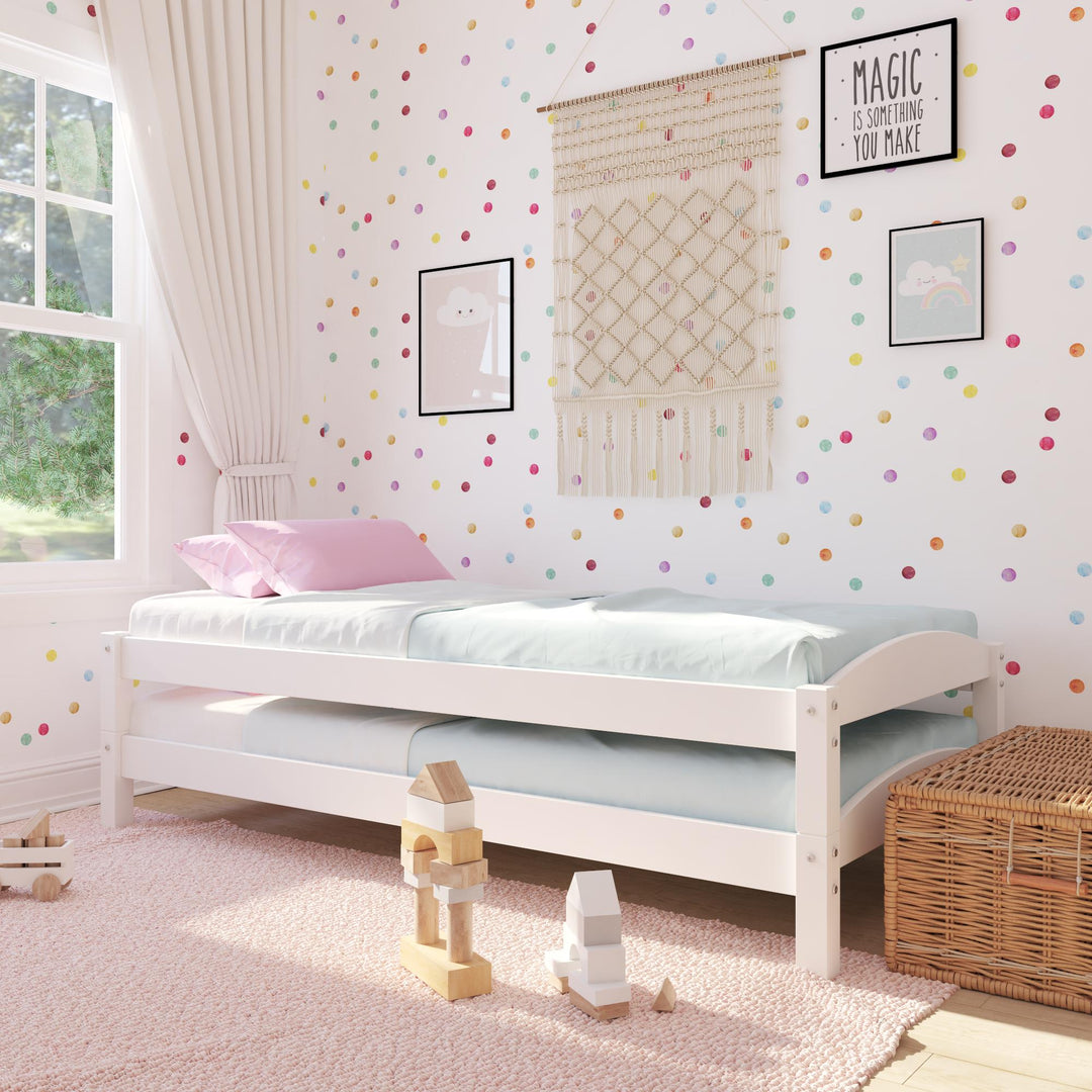 stackable twin guest bed - White
