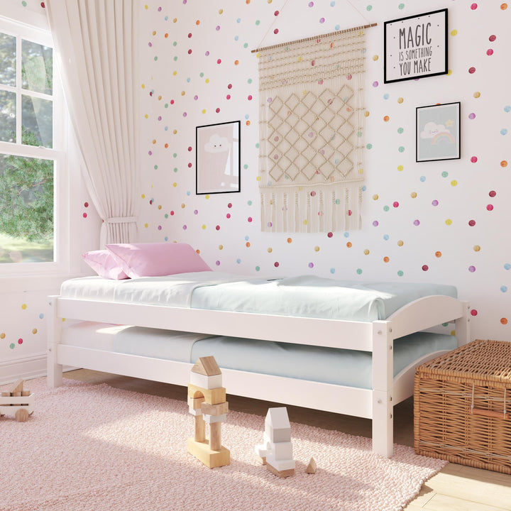 stackable twin guest bed - White