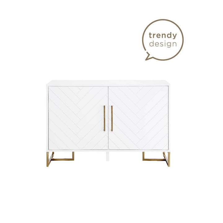 Herringbone console for modern homes -  White