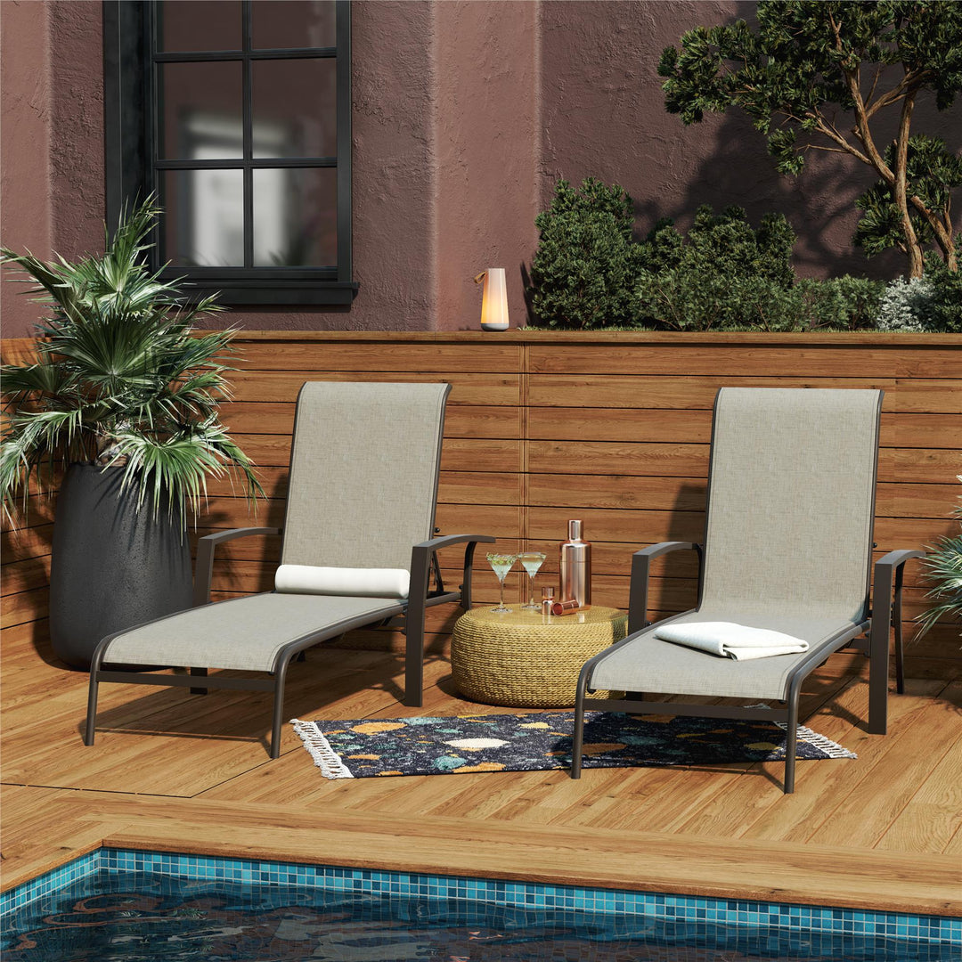 Best adjustable chaise lounge chairs for outdoor patios -  Brown