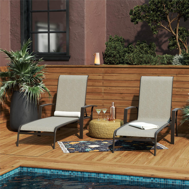 Best adjustable chaise lounge chairs for outdoor patios -  Brown