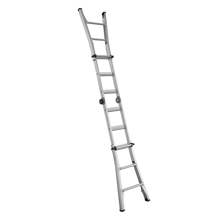 14 ft Max Reach Aluminum Telescoping Multi-Position Ladder - Silver - 14ft 