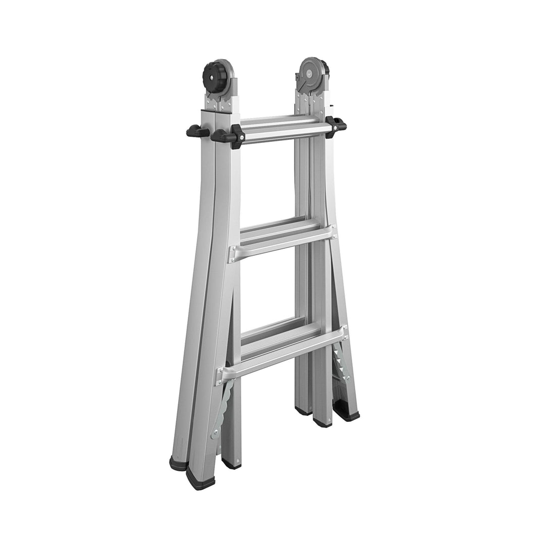 14 ft Max Reach Aluminum Telescoping Multi-Position Ladder - Silver - 14ft 
