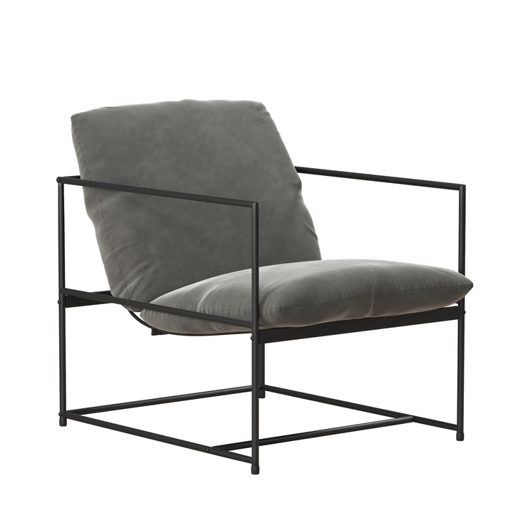 Benjamin Accent Chair with Velvet Cushion -  Gray