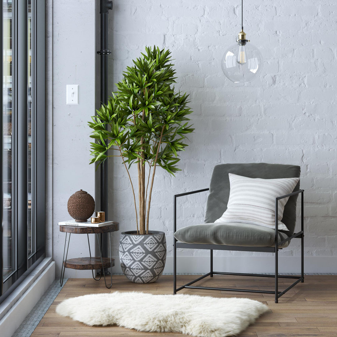 Upholstered Velvet Cushion Chair -  Gray