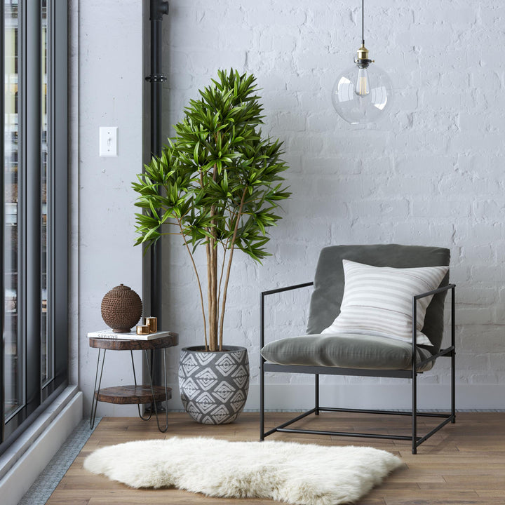 Upholstered Velvet Cushion Chair -  Gray