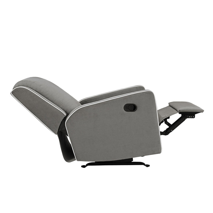 Upholstered Rocker Recliner Chair with Detail White Trim Robyn -  Graphite Grey