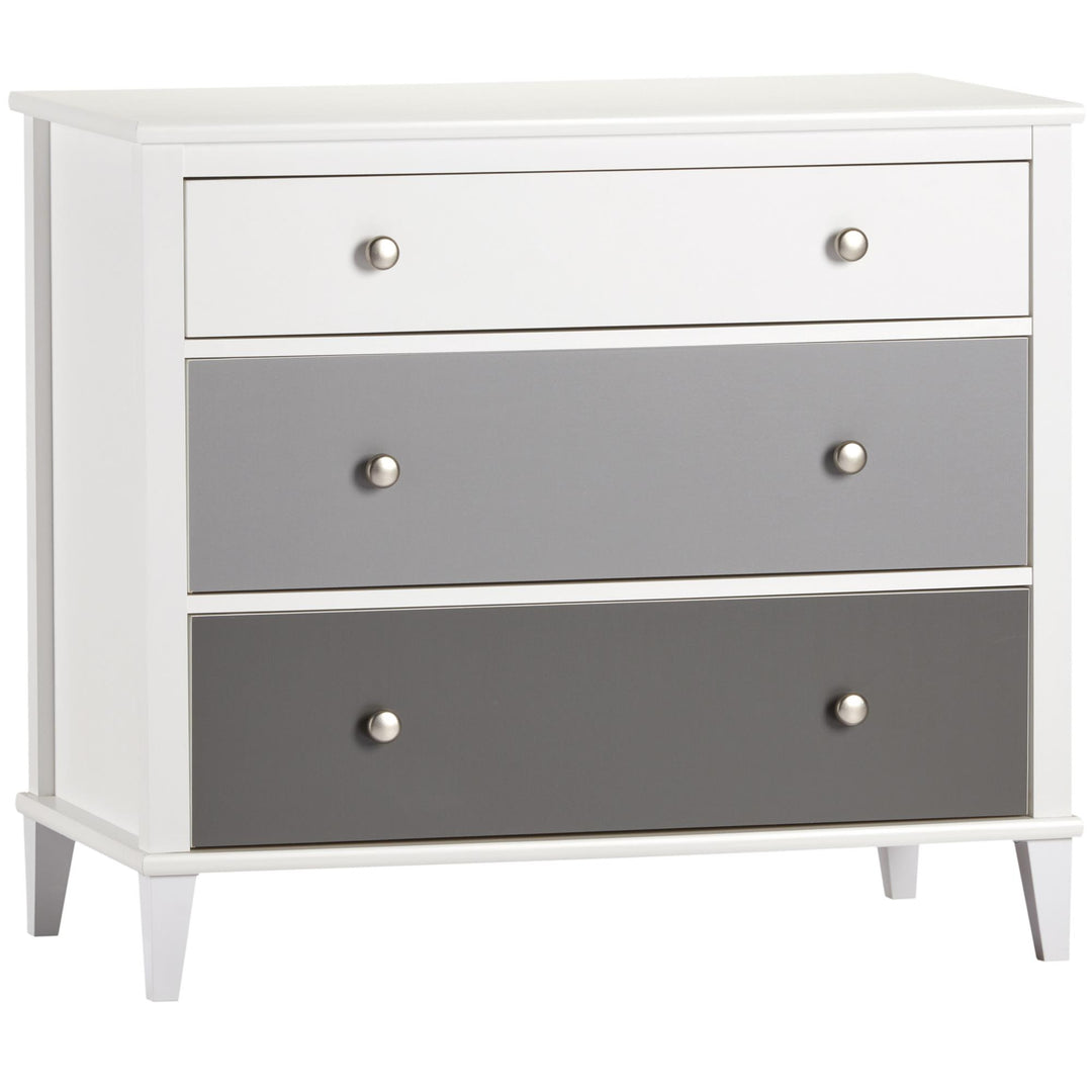 Attractive 3 drawer dresser with multiple knob sets -  Gray