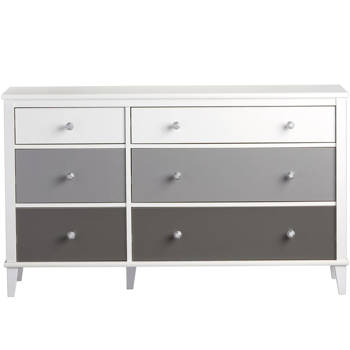 Monarch Hill Poppy 6 Drawer Dresser with 2 Sets of Knobs  -  Gray